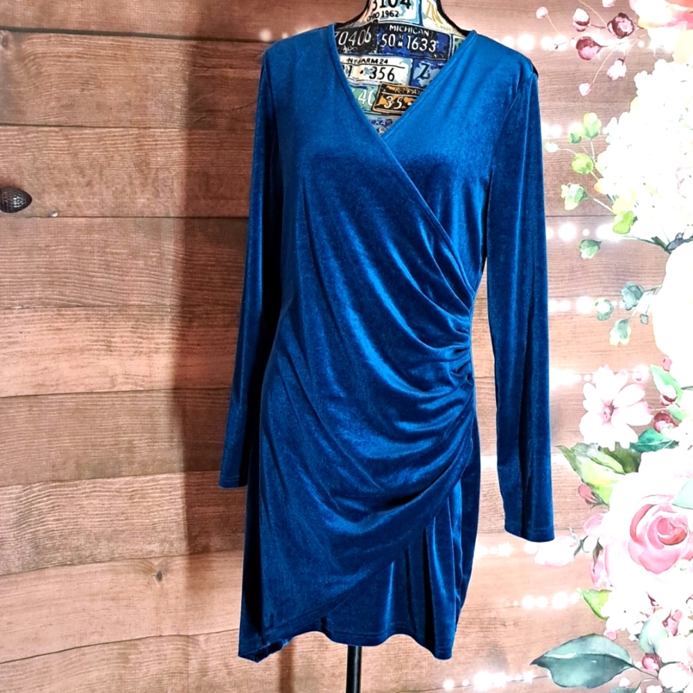 Blue Velvet Midi Dress
